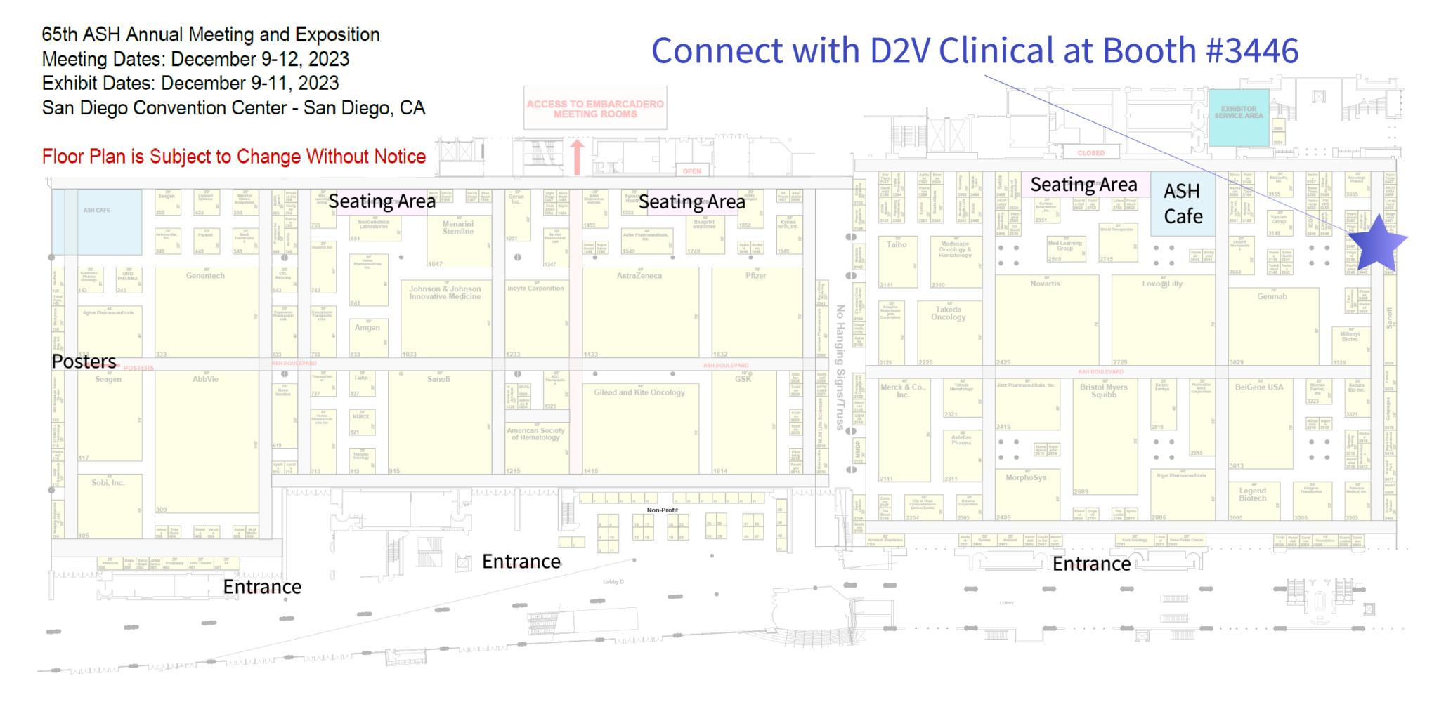 ASH D V Booth Floorplan x - Connect with D2V Clinical at ASH 2023